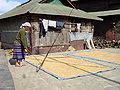 अनाज सुखाती महिला, नागालैंड